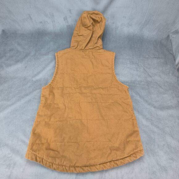 Wrangler Workwear Brown Canvas Hooded Insulated Vest WW5527 Men's Sz M 38-40 - Picture 2 of 7